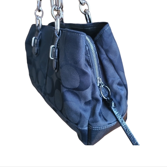 Coach Chelsea Jayden Signature C Handbag With Black Reptile Pattern Accents - Picture 9 of 17